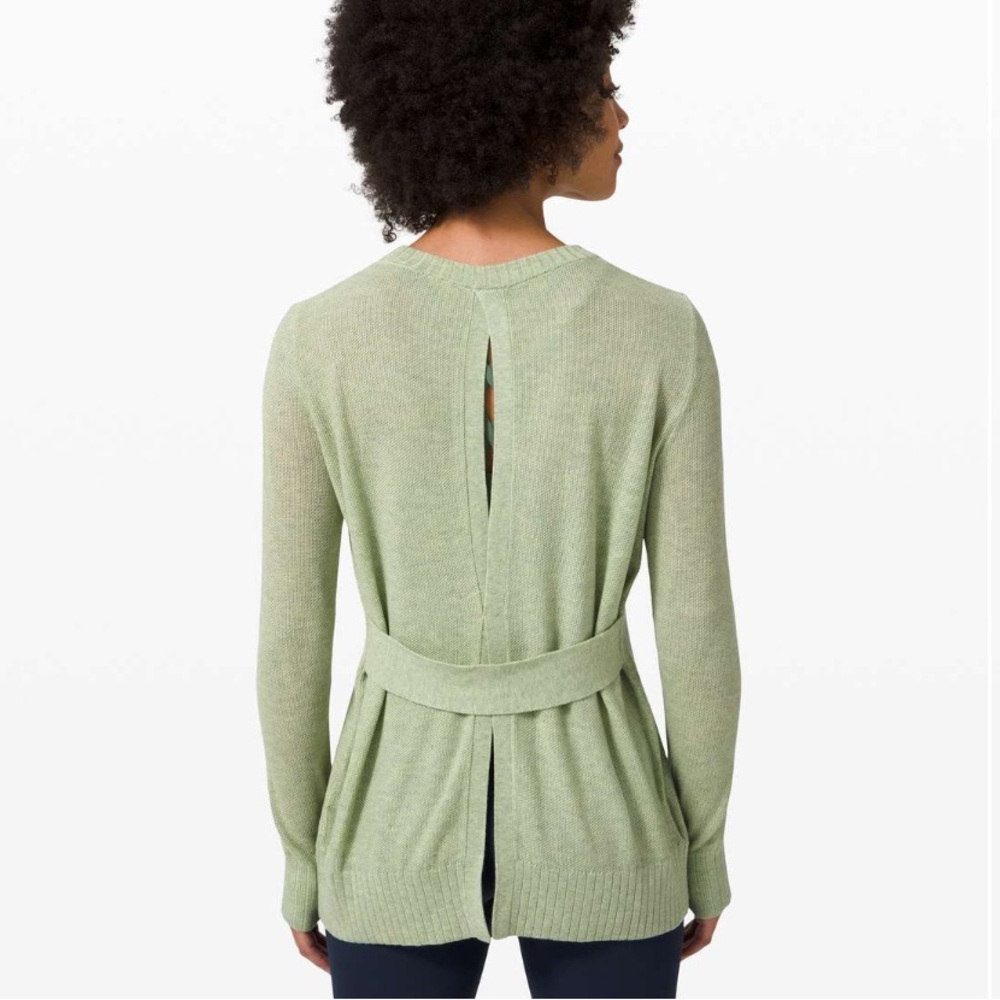 Lululemon Sincerely Yours Sweater in Heathered Springtime Light Green Size 12